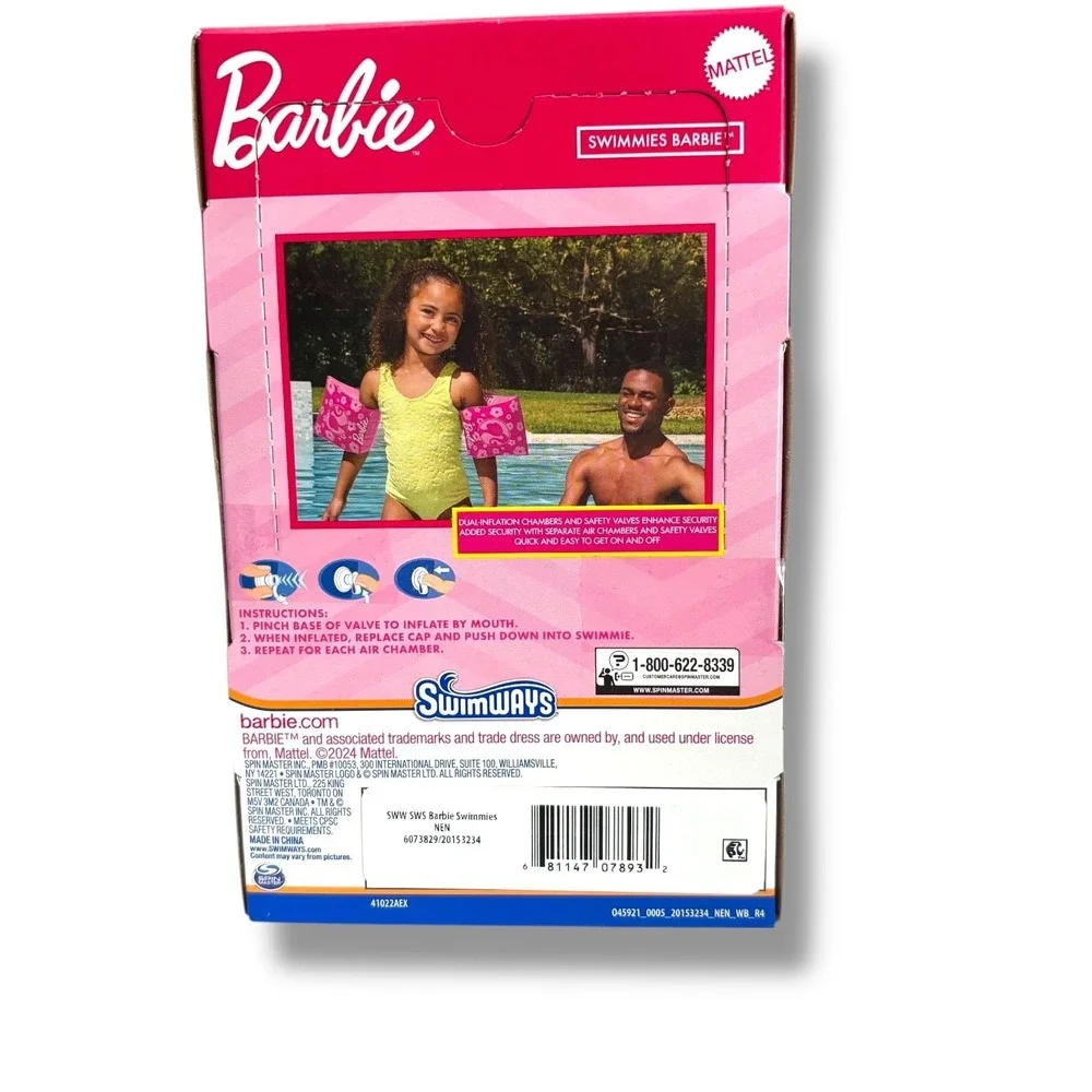 Barbie SwimWays Swimmies Floaties 3-5 Years Pool‎ Swim Help New Sealed Mattel